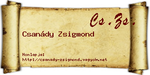 Csanády Zsigmond névjegykártya