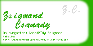 zsigmond csanady business card